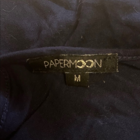 Papermoon Navy Top with Cream Crochet Detail - Picture 2 of 2